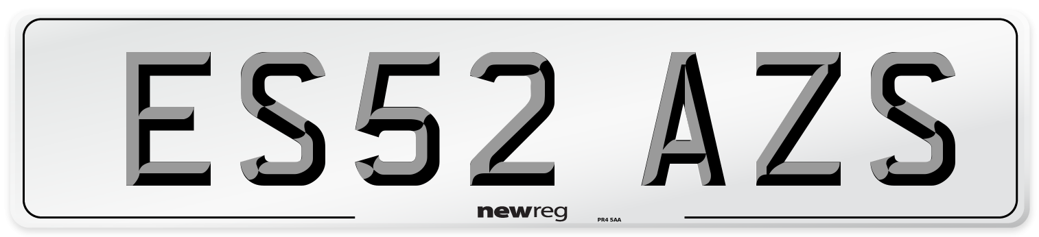ES52 AZS Number Plate from New Reg